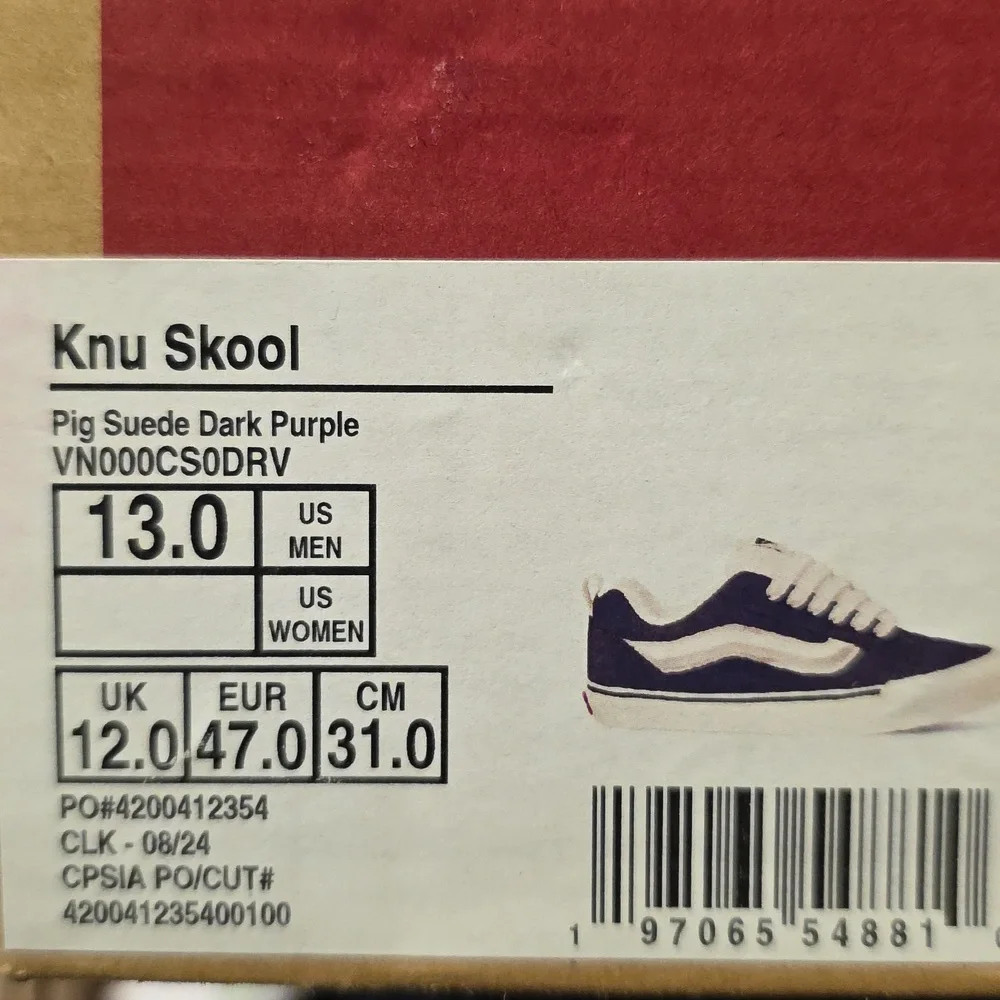 Vans Knu Skool Pig Suede Dark Purple New Men’s 13 Women’s 14.5